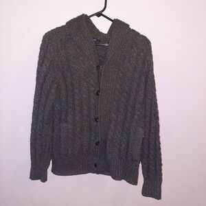 Mens GAP Button Up Chunky Knit Wool Cardigan Size Small